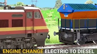 Electric to Diesel Engine Change | Train Simulator | Indian Train | Rail Road Games