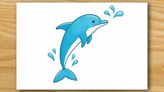 Easy Dolphin Drawing 🐬 How To Draw Dolphin | Dolphine Fish Drawing.