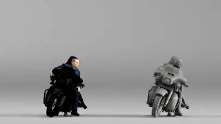 000428 Biker Couple on Motorcycle Character Set 3D Scan