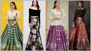 Brocade skirt with top/ shirt/ brocade skirt with different style tops/ brocade skirt with crop top 