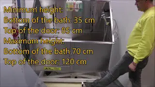 Large stainless steel electric dog bath tub for home or salon by Pedigroom UK