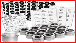 Set of 12 Magnetic Spice Jars for Refrigerator, Seasoning Containers with Shaker Lids