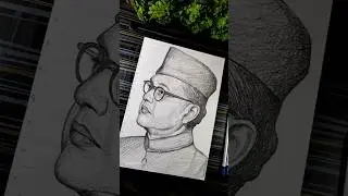Netaji Subhash Chandra Bose Drawing Outline ✍️❤️&zwj;🩹 Republic Day 🇮🇳 #shorts #netaji #republicday #art