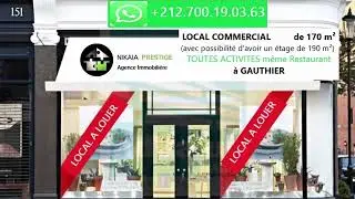 Location LOCAL COMMERCIAL Neuf de 170 m&sup2; - TOUTES ACTIVITES, Quartier GAUTHIER &agrave; Casablanca