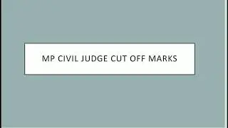 Mp civil judge expected cut off marks