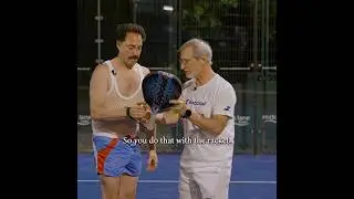 Borat impersonator, Kazakh Dan, (aka Dani B) gets a padel lesson #borat, #impersonator #padel #viral
