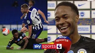 Raheem Sterling jokes about bizarre 'header' which completed his hat-trick