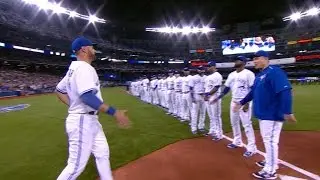 TB@TOR: Blue Jays introduced before home opener
