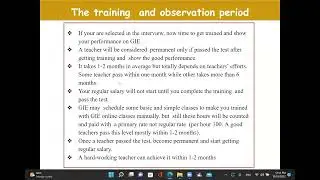 6 After selection, Training and Observation period