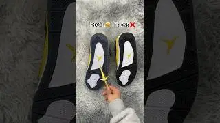 Real Vs Fake Lightning Jordan 4 #sneakerhead #sneakers #viral