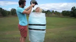 Rolling Jess Down A Hill In Bubble Wrap