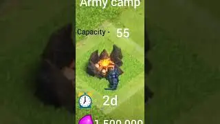 Army camp Level 1 to Max #coc #youtube shorts #clash of clans
