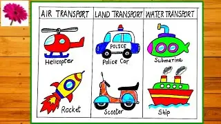 How to draw Vehicles easy for kids /Land Transport /Air Transport /Water Transport /vehicle drawings