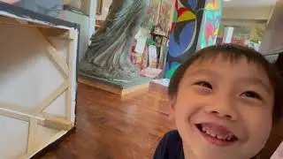 The Art of an adult with the heart of a child.  Crayons to Canvas Exhibit Longhua Xu and Han Xu