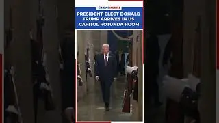 President-elect Donald Trump arrives in US Capitol Rotunda room
