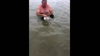 Learning to swim with a life jacket