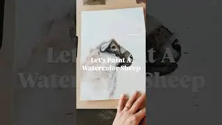 Painting a watercolor sheep