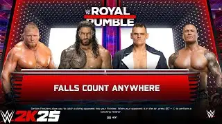 Full Match - Brock vs Roman vs Gunther vs Randy: Falls Count Anywhere at Royal Rumble | WWE 2k25