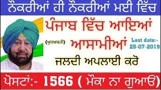 Govt jobs in Punjab in May 2019|Punjab govt jobs|Upcoming govt jobs in punjab in May 2019|Punjab job