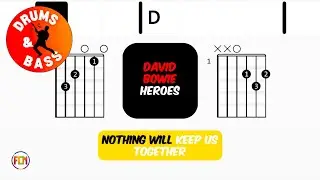 DAVID BOWIE - Heroes | Bass & Drums | Scrolling Guitar Chords & Lyrics