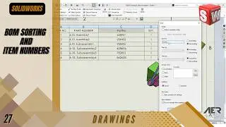 Сортировка спецификаций и нумерация позиций | Учебное пособие по Solidworks | Чертеж | Этап № 27 ...