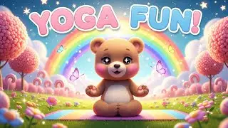 Yoga Fun with Baby Bear 🧘 | 1 Minute Relaxing Song for Toddlers UK