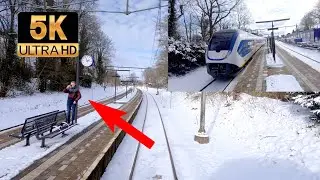 [5K] Sneeuwritje & de Spotter / Snowy Ride ;-) Utrecht - Baarn CABVIEW HOLLAND SLT 9feb 2021