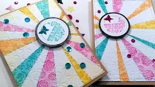 Starburst Stencil Quilt Look Stamped Card