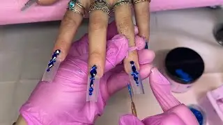 Como pegar cristales en uñas matte 💙 Para principiantes