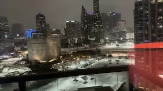 DFW and the snowstorm. No music just the unusual quietness #dallas #dfw #uptown wn