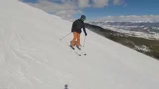 Breckenridge, Co. Skiing Peak 9 to Peak 6 blue runs