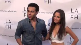 Corbin Bleu and Sasha Clements arriving to the 2015 LA Family Housing Awards
