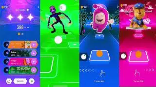 Green Alien vs Monster vs Oddbods vs Paw Patrol | Tiles Hop EDM Rush