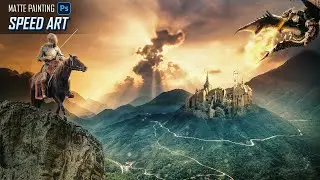 Matte painting in photoshop || Speed art.