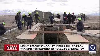 Heavy Rescue school students respond to real life emergency during trench collapse training