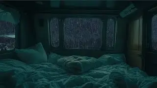 Gentle Storm Sounds With Rain Hitting The Ship Window And Ocean Waves For Deep Sleep & Stress Relief