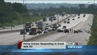 Woman cited for hitting police cruiser at scene of I-80 crash Monday