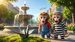 Funny Monkey Cartoon: Little Monkey Detectives and the Origami Bird Mystery! 🐒🔍✨Vlogs23