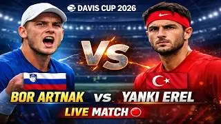 Bor Artnak vs Yanki Erel 🎾LIVE TENNIS DAVIS CUP 2026 | World Group I Playoffs