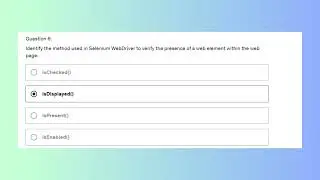 Quiz 1: Selenium Webdriver Technique to Automate Web Elements