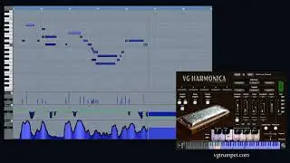VG Harmonica Virtual Instrument, VST, AU plugins. Cubase piano roll.