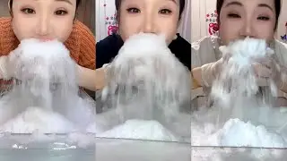 REQUEST || ASMR YY HANDFUL SQUEAKY WHITE SHAVED ICE EATING