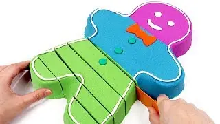 LET&rsquo;S MAKE A GIANT GINGERBREAD MAN! LEARN COLORS IN FUN KINETIC SAND PLAY!