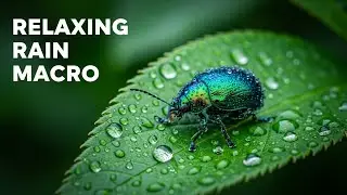 Leaf Beetle in the Rain | Ultra Macro & Peaceful Piano Music