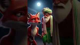 ক্ষুধার্ত শিয়ালের গল্প #trending  #ai #farmer #cartoon #shorts #fox #moon  #banglacartoonshorts