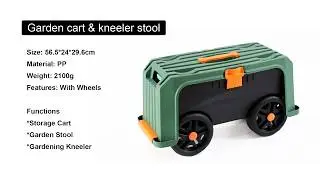 VERTAK Multi-function Rolling Garden Cart Plastic Gardening Bench Kneeler Stool with Seat TG0007015