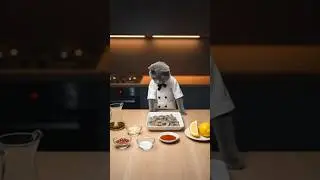 Cat Chef Makes Spanish Garlic Shrimp 😺🍤