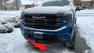 How To Plug in Your Engine Block Heater on a 3.0L Duramax Diesel | 2022 Refreshed GMC Sierra AT4