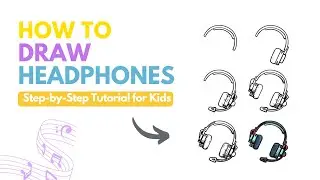 How to Draw Headphones &ndash; Fun Step by Step Drawing for Kids