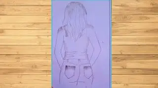 How to draw a easy Girl Backside - Very easy drawing || Pencil sketch for beginner || Girl drawing